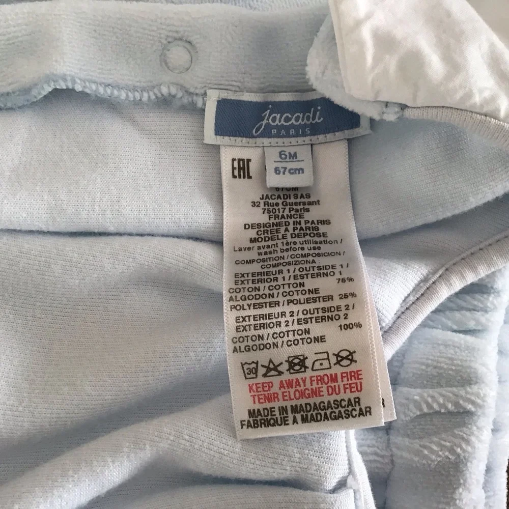 Jacadi Soft Blue Baby Ensemble - Picture 3 of 5